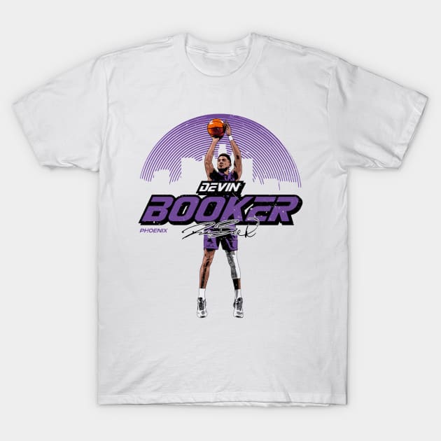 Devin Booker Phoenix Skyline T-Shirt by MASTER_SHAOLIN